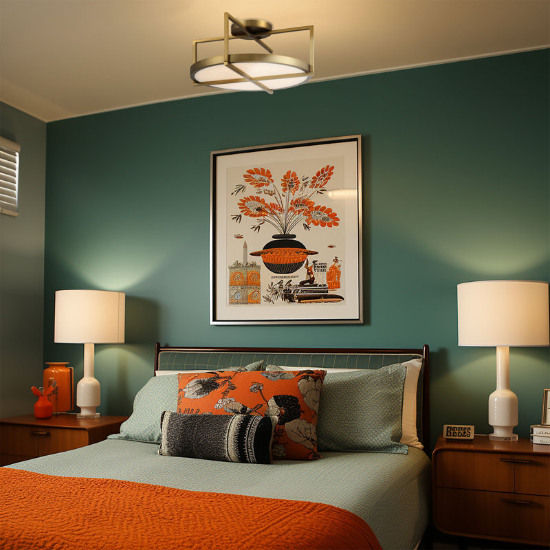 LED Semi Flush Mount, 8" H x 18" W x 18" D