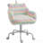 Rainbow Fuzzy Unicorn Office Chair, Plush Desk Chair With Swivel Base, Whimsical & Cozy For Playroom & Office