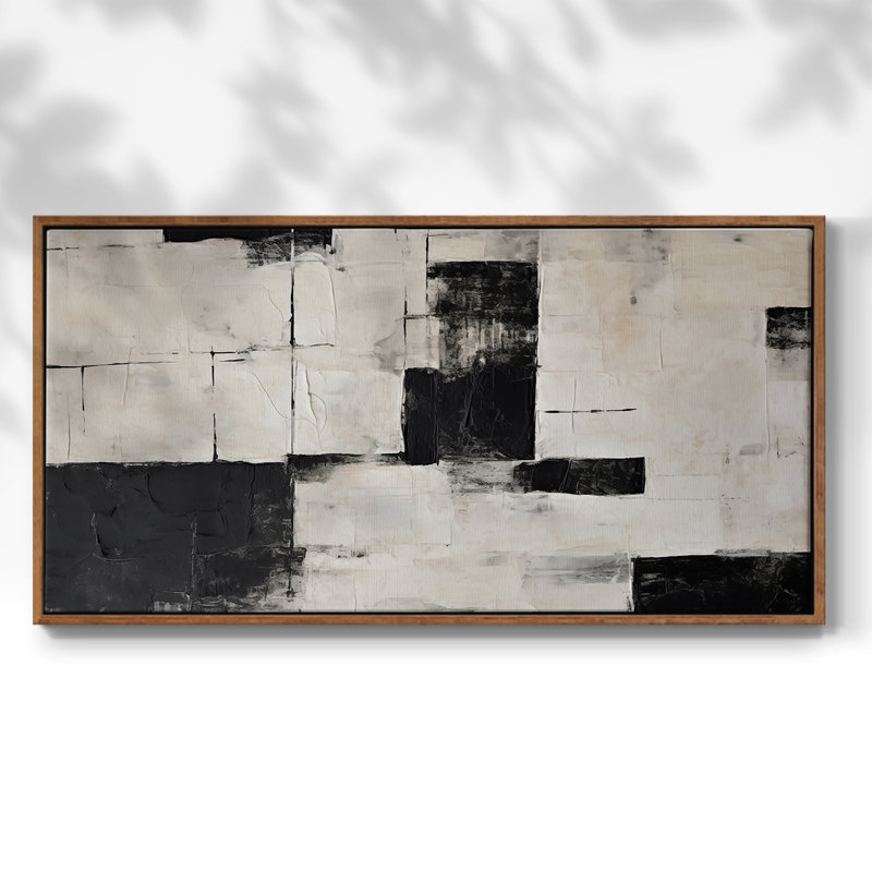 «Abstract Series» -CCCLLX- Toile tendue avec châssis tendue - Prêt à accrocher, Noyer, H 21 po x l 41 po