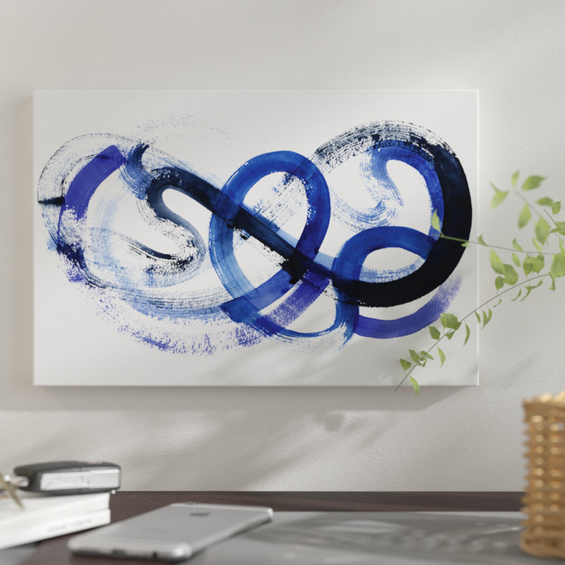 « blue kinesis ii », reproduction sur toile, H 12 po x l 18 po x P 1,5 po, Toile tendue, Pas de tapis
