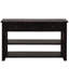 Console 48 po en bois de pin massif noir vieilli avec 3 tiroirs et 2 tablettes pour la maison-624579616
