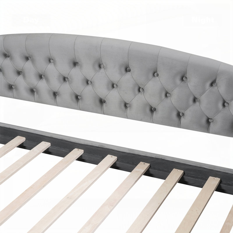 Modern Luxury Tufted Button Daybed, Gray, Full
