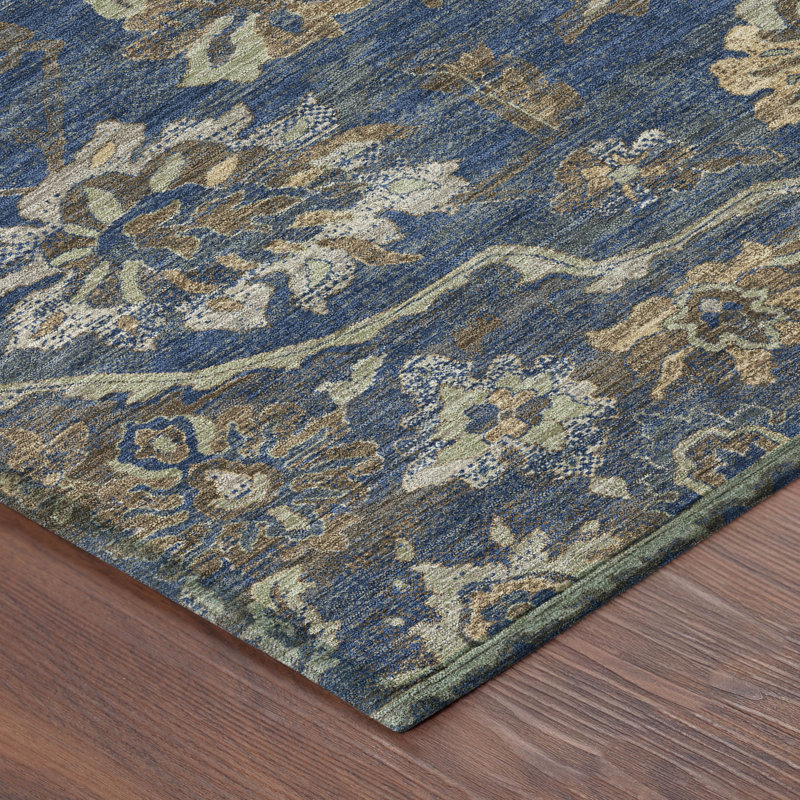 Tapis lavable à la machine intérieur / extérieur ACN2793 Global Chantille, Marine, Tapis de couloir 2 pi 3 po x 7 pi 6 po