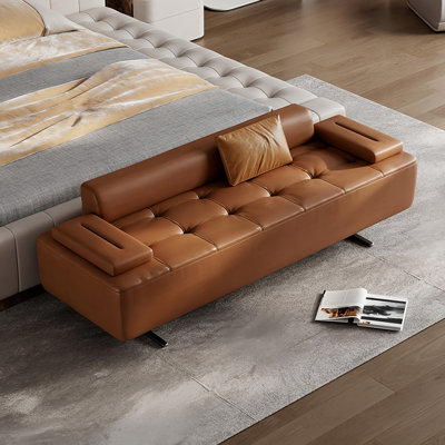 Banc rembourré en microfibre de cuir