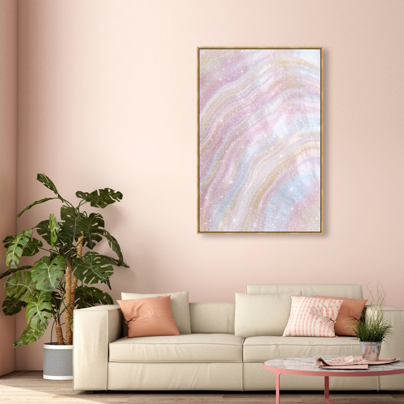 Blush Seashell Canvas Nautical & Beach Print by Oliver Gal, Black Frame, 10 x 15, 55"H x 37"W, Gold Floater Frame