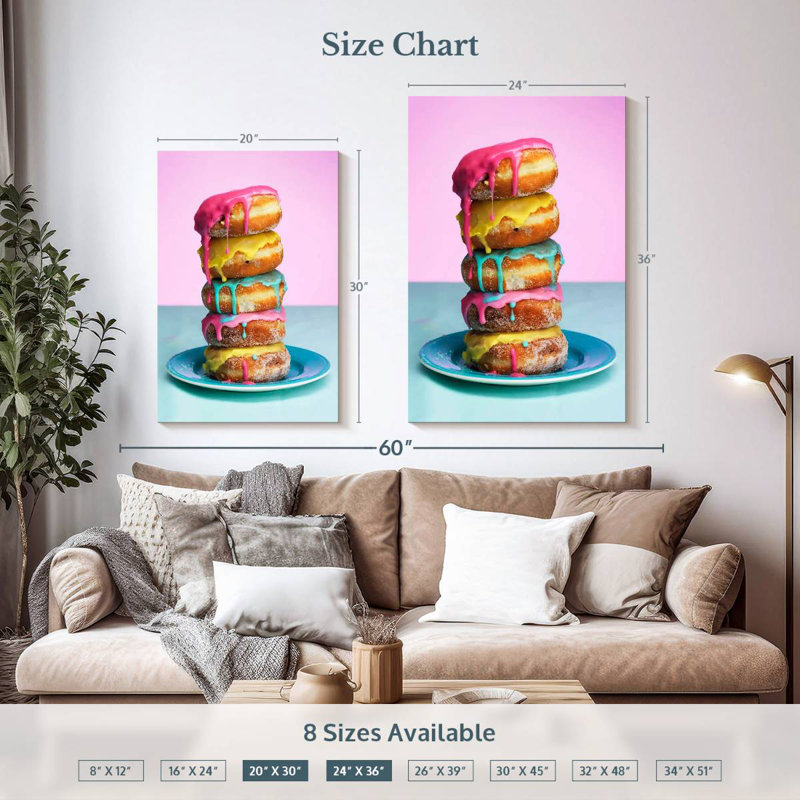 Yarlin Frosted Doughnut Stack, 36" H x 24" W