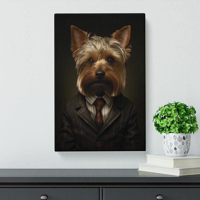 Yorkshire Terrier Dadaism - Wrapped Canvas Print, 60cm H x 40cm W x 3cm D