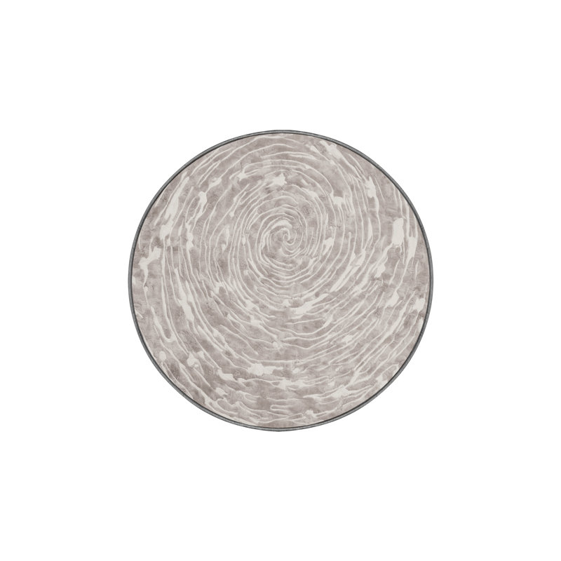 Tapis gris lavable à la machine, Rond 3 pi