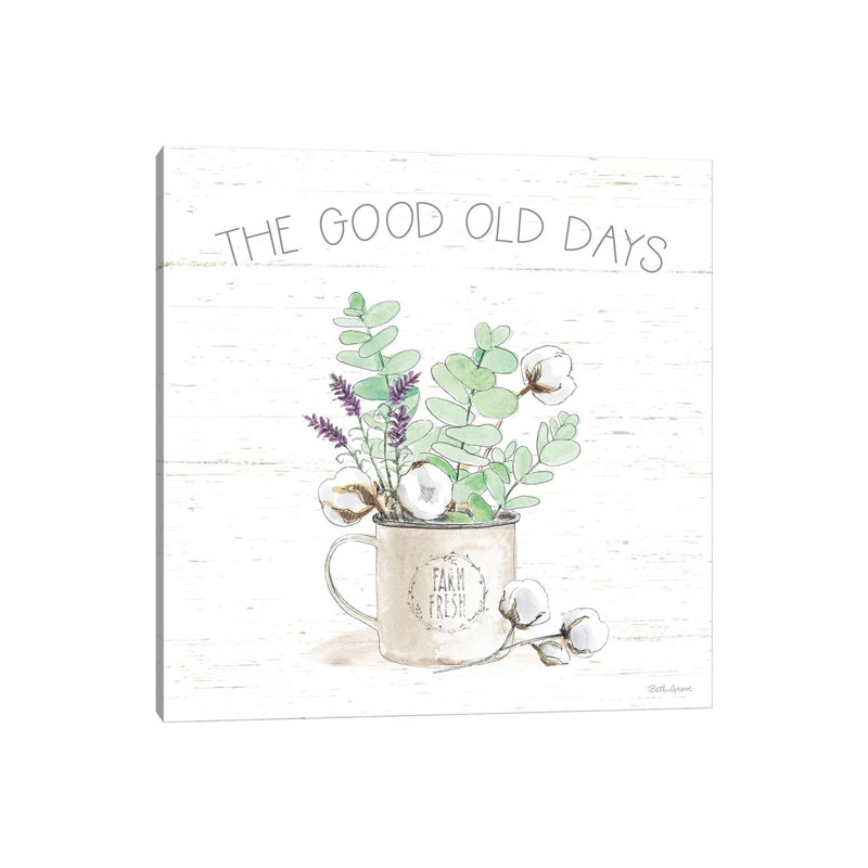 Farmhouse Cotton III Sage by Beth Grove - Print on Canvas, Wrapped Canvas, 45.72cm H x 45.72cm W x 3.81cm D