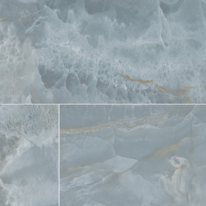 Ventara 24 in. x 48 in. Polished Porcelain Stone Look Floor and Wall Tile, Aqualis