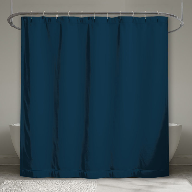 Rideau de douche uni à fond bleu extra long, L 70 po x H 84 po