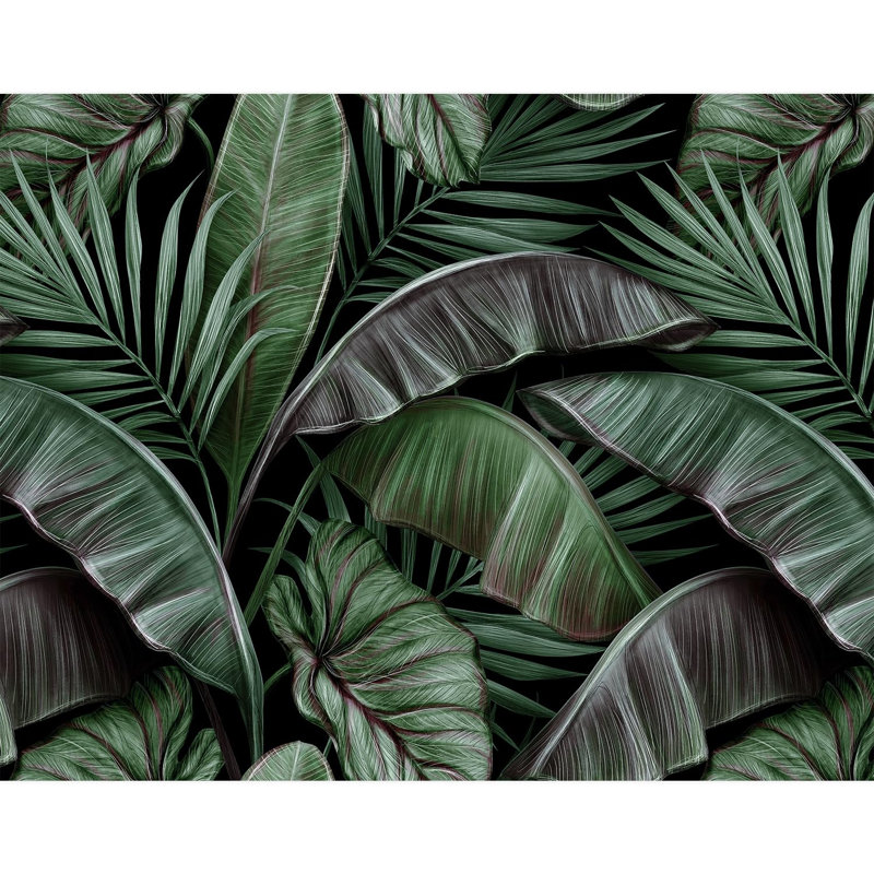 Feuillage tropical luxuriant à feuilles tropicales, L 132 po x l 168 po