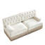 Canapé de style Chesterfield en velours doux, conception capitonnée à boutons, jupe de frange à franges sur le plancher, facile à assembler, combinaison libre, pour les salons, les aires de repos, la chambre à coucher, beige