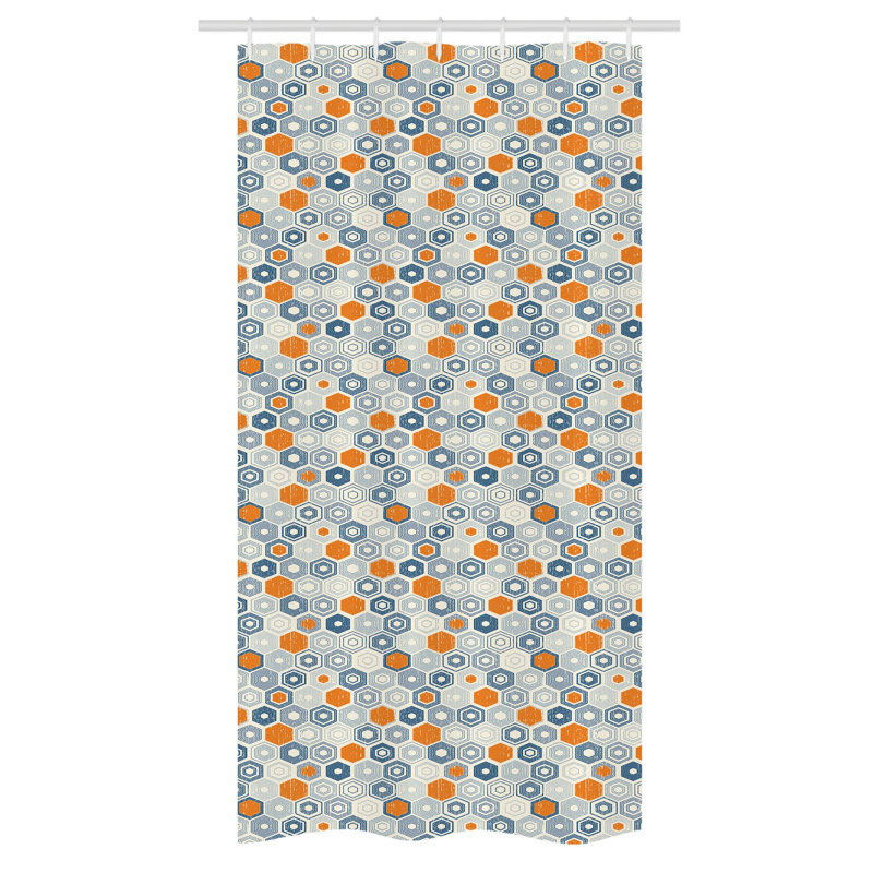 Matamoras Geometric Shower Curtain with Hooks Included, 36" W x 72" L