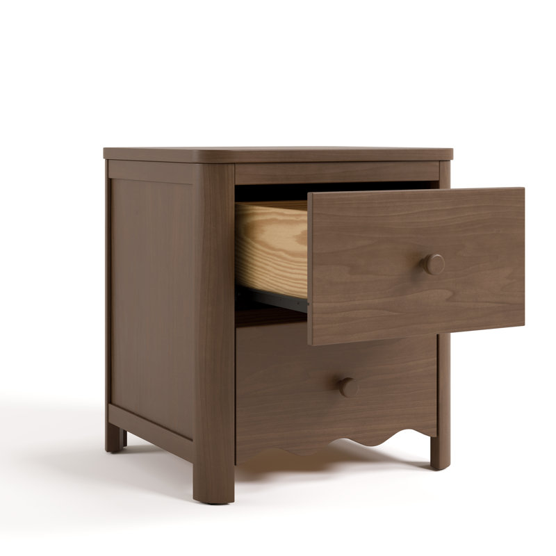 Casablanca 2 Drawer Nightstand, Hazelnut