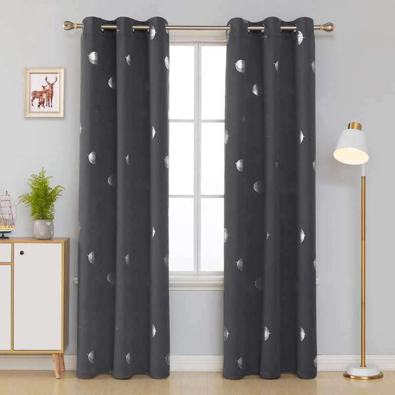 Víctor Room Darkening Curtain Pair, Gray, 51" W x 44" L