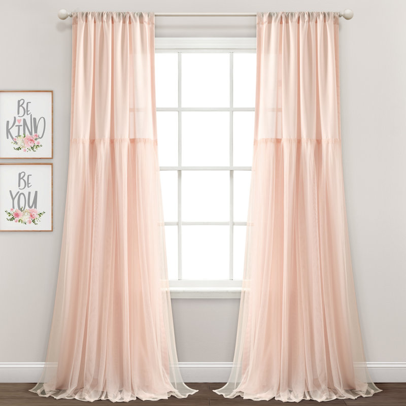 Semi Sheer Curtain Pair, Blush