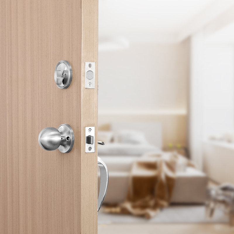 Copper-Plated Front Door Handle and Deadbolt Set
