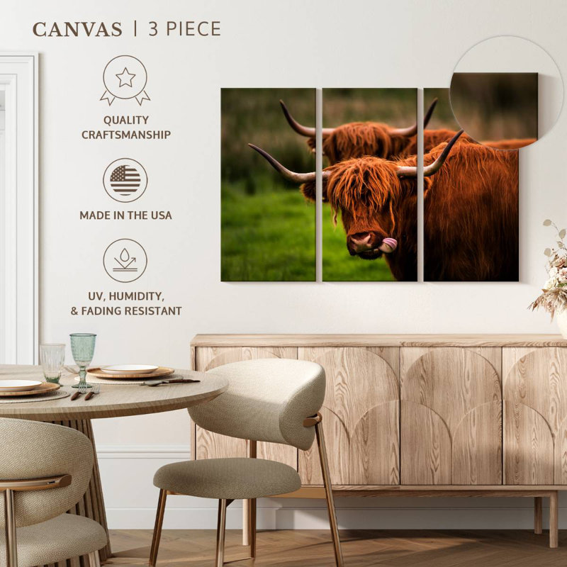 Brampt Fluffy Highland Cows, 28" H x 45" W