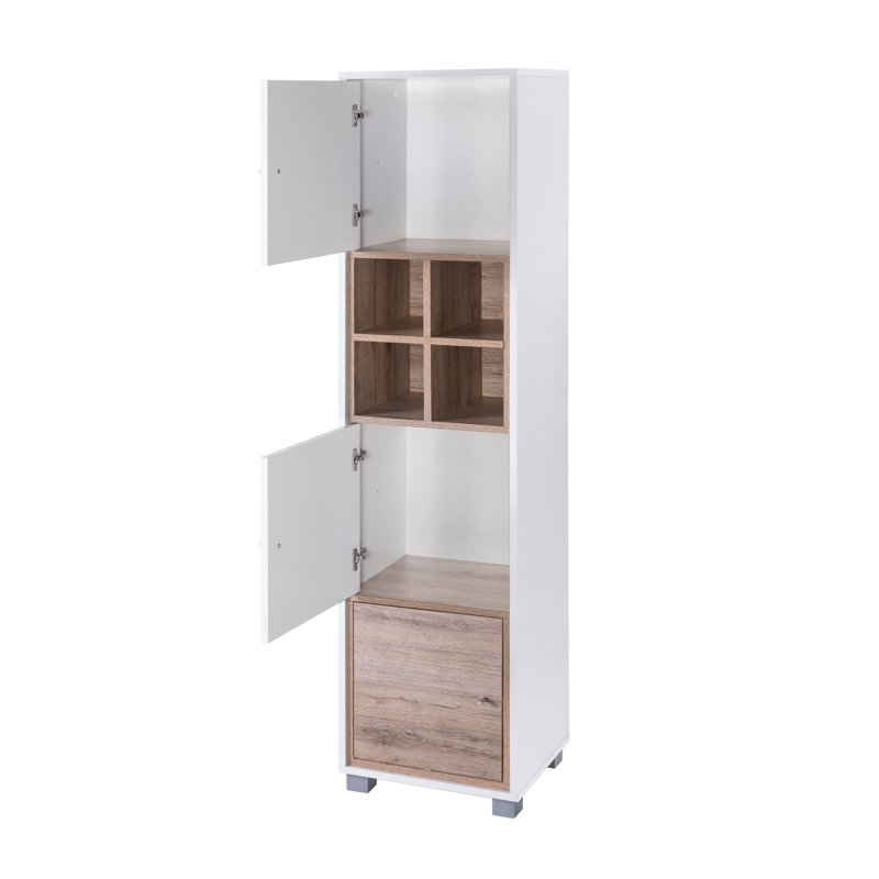 Korpio Bathroom Cabinet, Matte White/Wild Oak