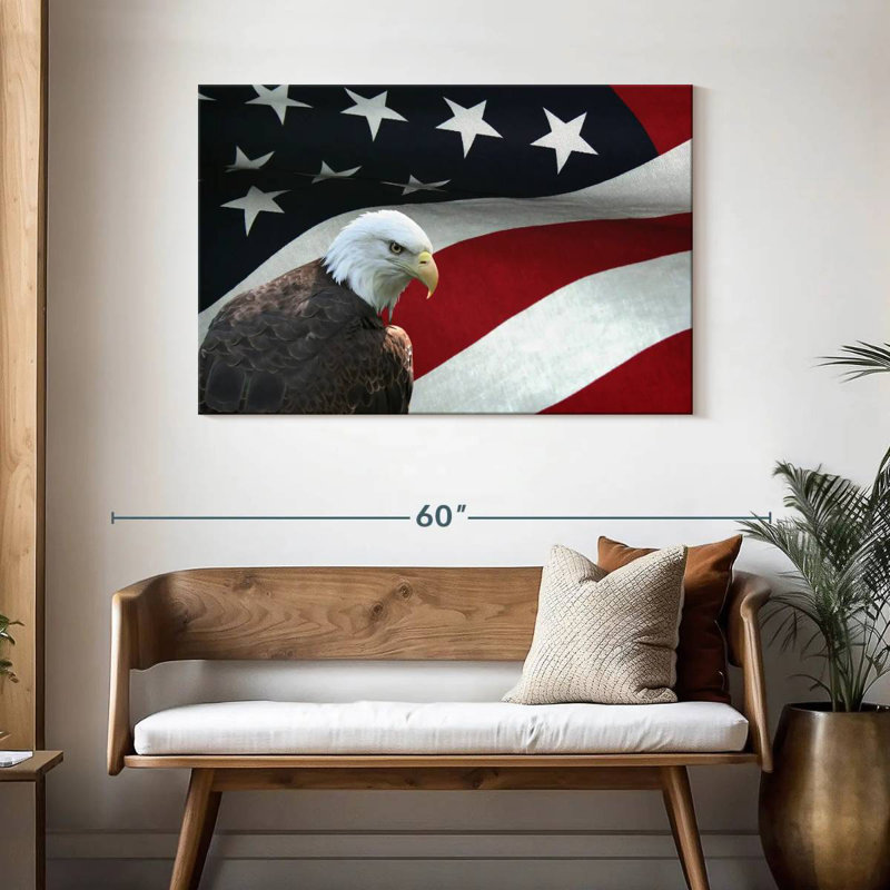 Brampt US Flag And The Bald Eagle, 30" H x 45" W