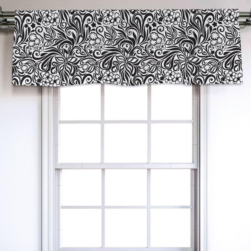 Sateen Floral Ruffled Window Valance