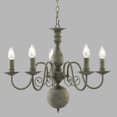 Lustre 5 lumières façon bougie Asher