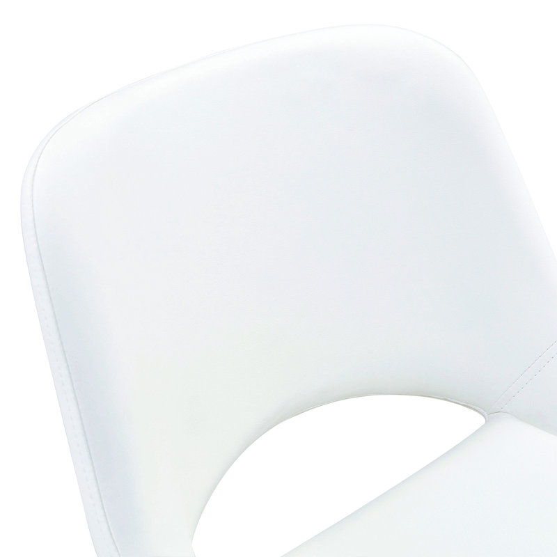 Modern Swivel Adjustable Bar Stools Set - 2 Pack, White PU Material, With Footrest, Holds Up To 250 Lbs, White