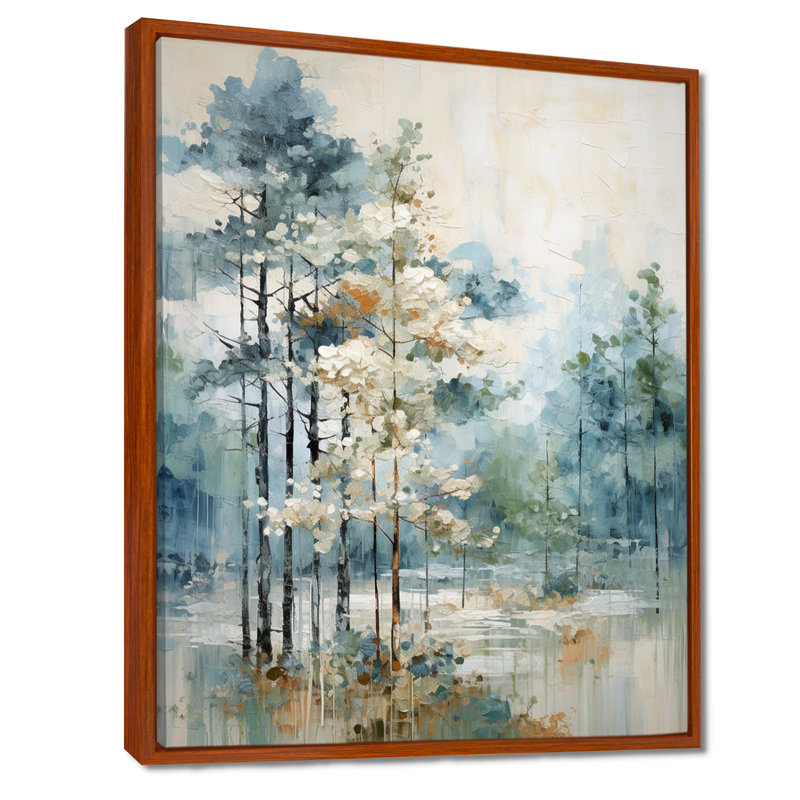 Pin, forêt enchantée II - Pin, art mural, H 40 po x l 30 po, Reproduction avec cadre flottant, Brun