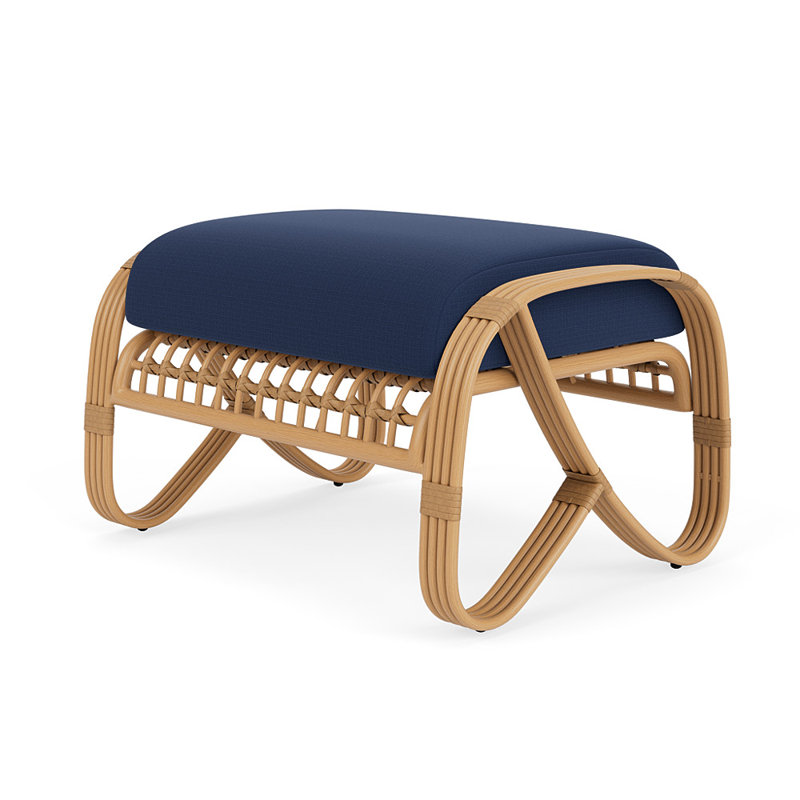Riviera Outdoor Ottoman Patio Ottoman, Beach Navy