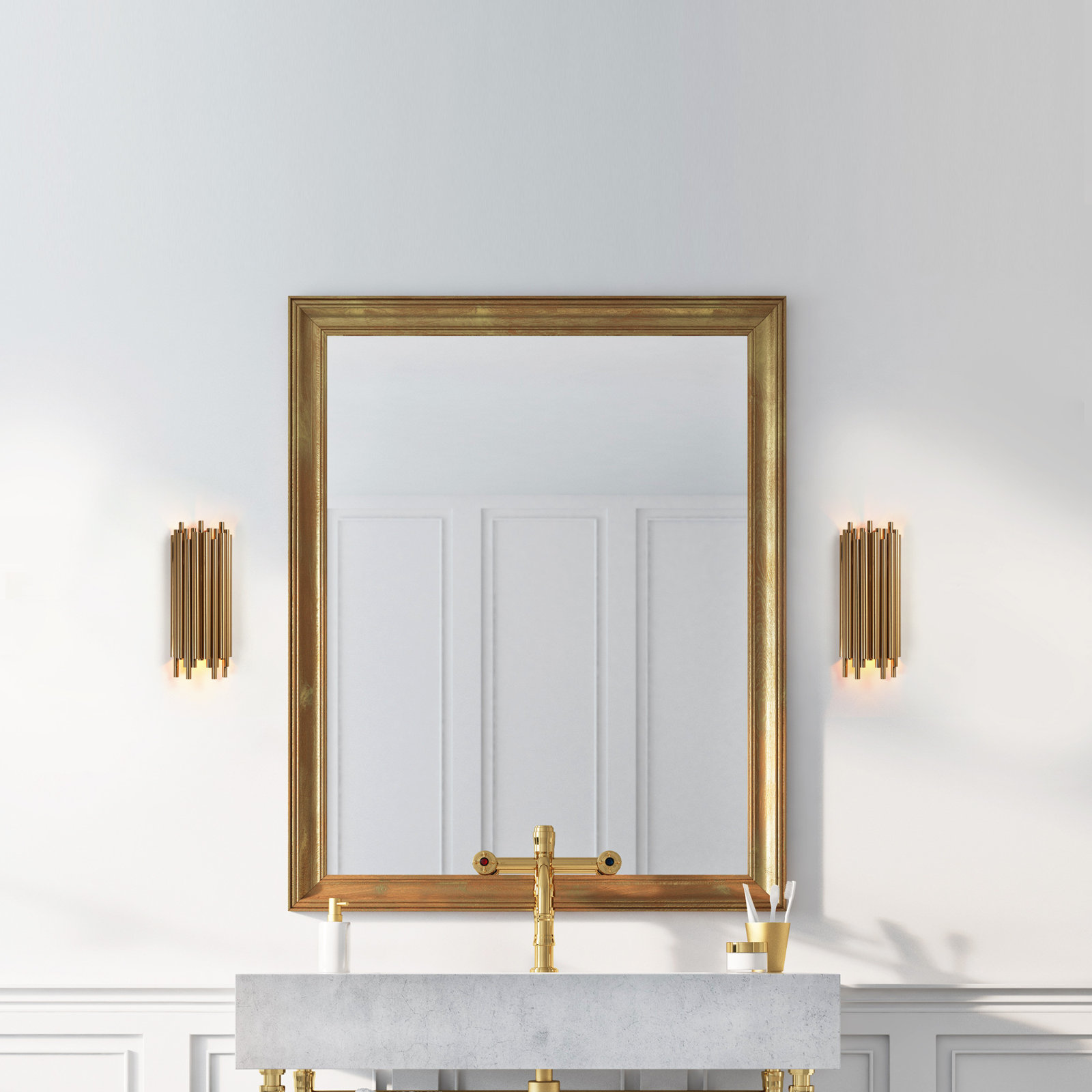2 Light Dimmable Flush Mounted Sconce