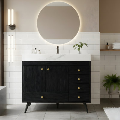 36-inch freestanding bathroom vanity with 5 drawers