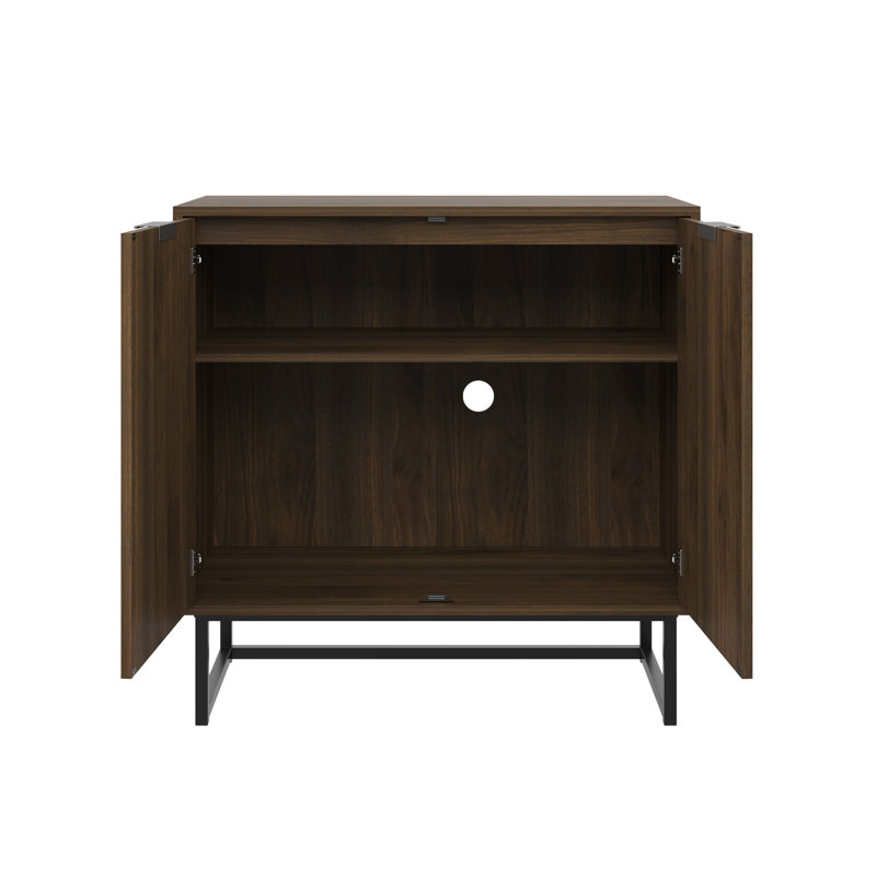 Ensemble de 2 meubles d'appoint ou meuble télé Vallejos, Brun / Noir