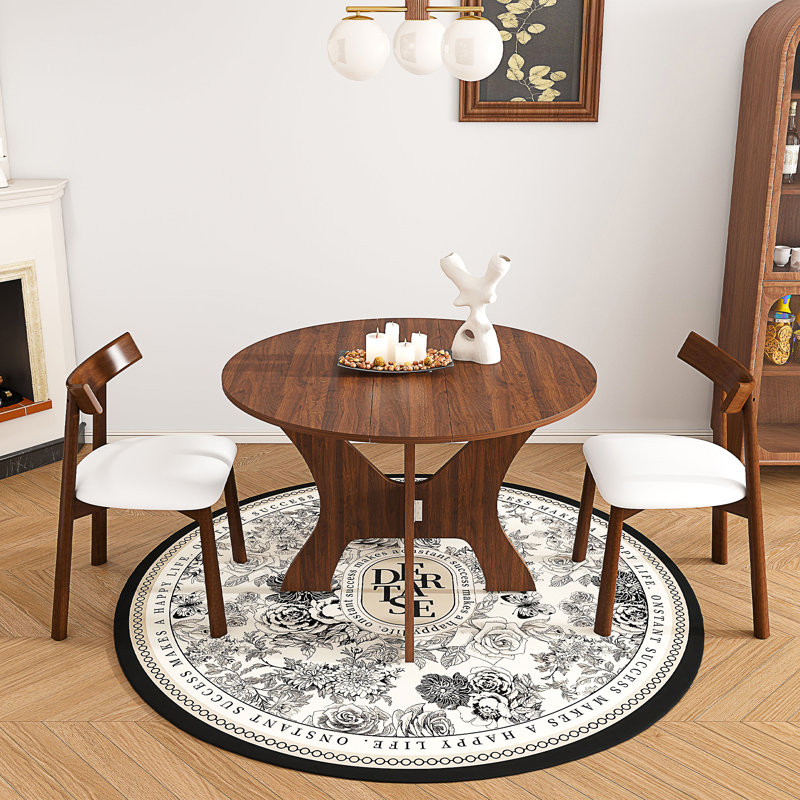 Ensemble de table de salle à manger pliante 43 po avec 2 chaises, Noyer