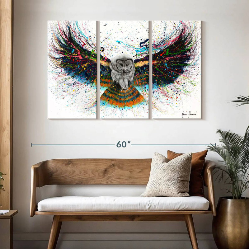 Hypnotic Twilight Owl, 32" H x 50" W