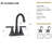 2 Bathroom Sink Faucet In Matt Black, Approved, Deck-Mounted, With Stainless Steel & Zinc, Ceramic Cartridge, 1.2 Gpm Flow, Pull-Out Feature Flow Rate, Design-121597121