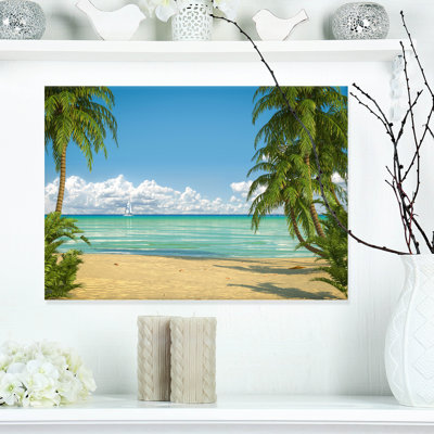 Palms at Caribbean Beach - impression d'art graphique