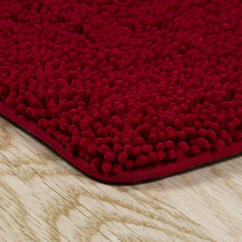 Ensemble de 2 tapis de salle de bain Plymouth Home - Tapis de bain en mousse à mémoire de forme 32 po x 21 po et 24 po x 17 po avec dessus en chenille pour un décor de salle de bain élégant - Tapis de bain lavables à la machine 