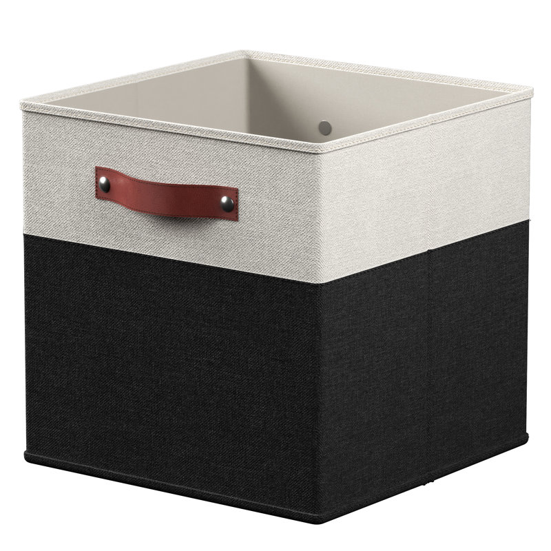 Ensemble de bacs de rangement en tissu, Blanc / noir, H 11 po x l 11 po x P 11 po