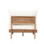 Ensemble modulaire d'extérieur modulaire en bois d'acacia avec coussins épais pour un salon de patio flexible et un confort durable.