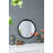 30" Black Crowned Top Antiqued Glass Round Framed Accent Mirror-123031696-123031697