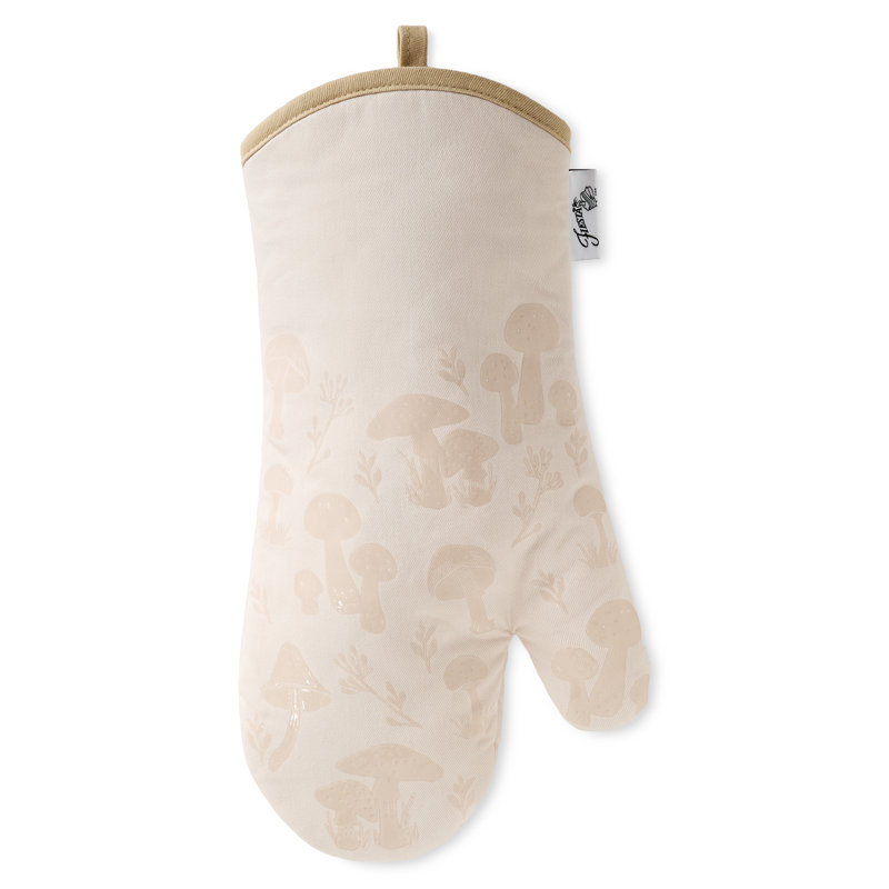 FIESTA Mushrooms Oven Mitt, Mushroom Cream, 7"x13"