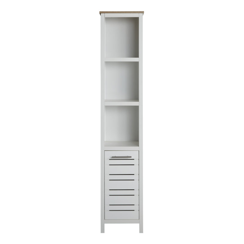 Jeri Solid Wood Freestanding Linen Cabinet, White
