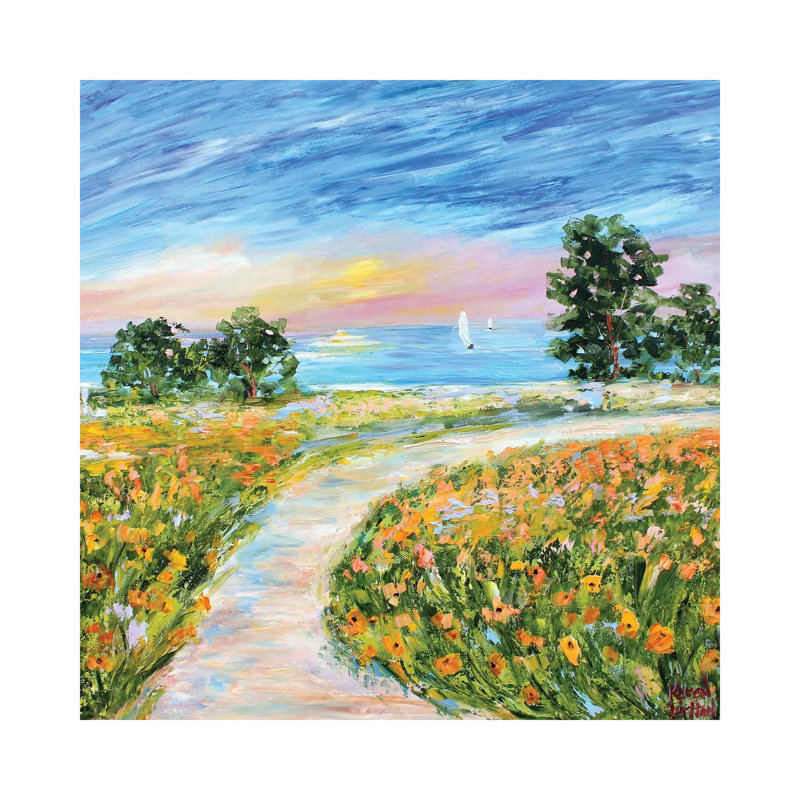 Coastal Poppies by Karen Tarlton - Wrapped Canvas Painting, 30.48 cm H x 30.48 cm W