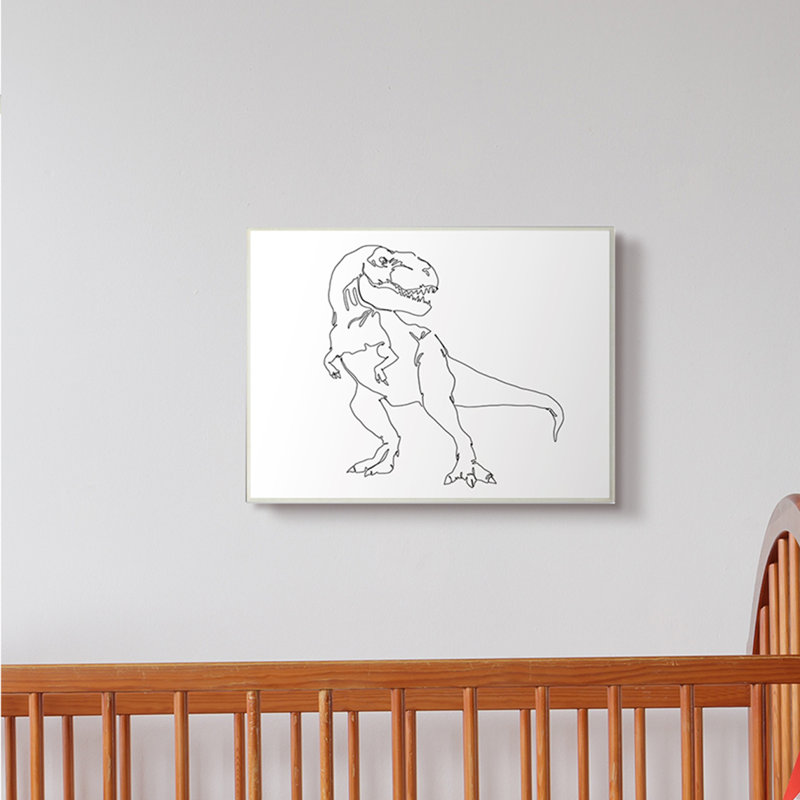 Dessin de Knap T-Rex, H 10 po x l 15 po x P 0,5 po, Plaque en bois