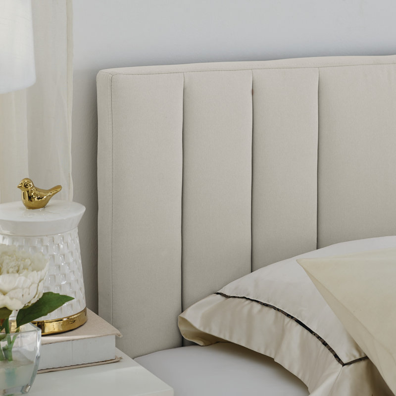 Moniz Upholstered Platform Bed, Taupe, King