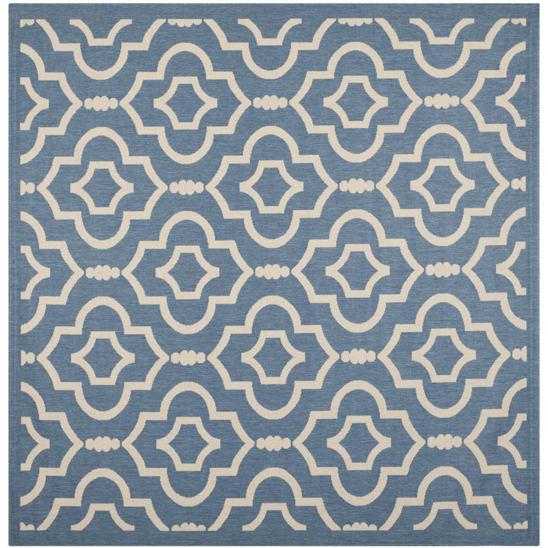 Herefordshire Performance Geometric Indoor/Outdoor Area Rug, Square 7'1