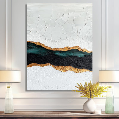 Golden Gift Of Luminous Horizon III - Modern Metal Decor, Modern Metal Print