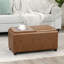 Repose-pieds de rangement rectangulaire en similicuir de 31 po avec plateaux rabattables-1154655309