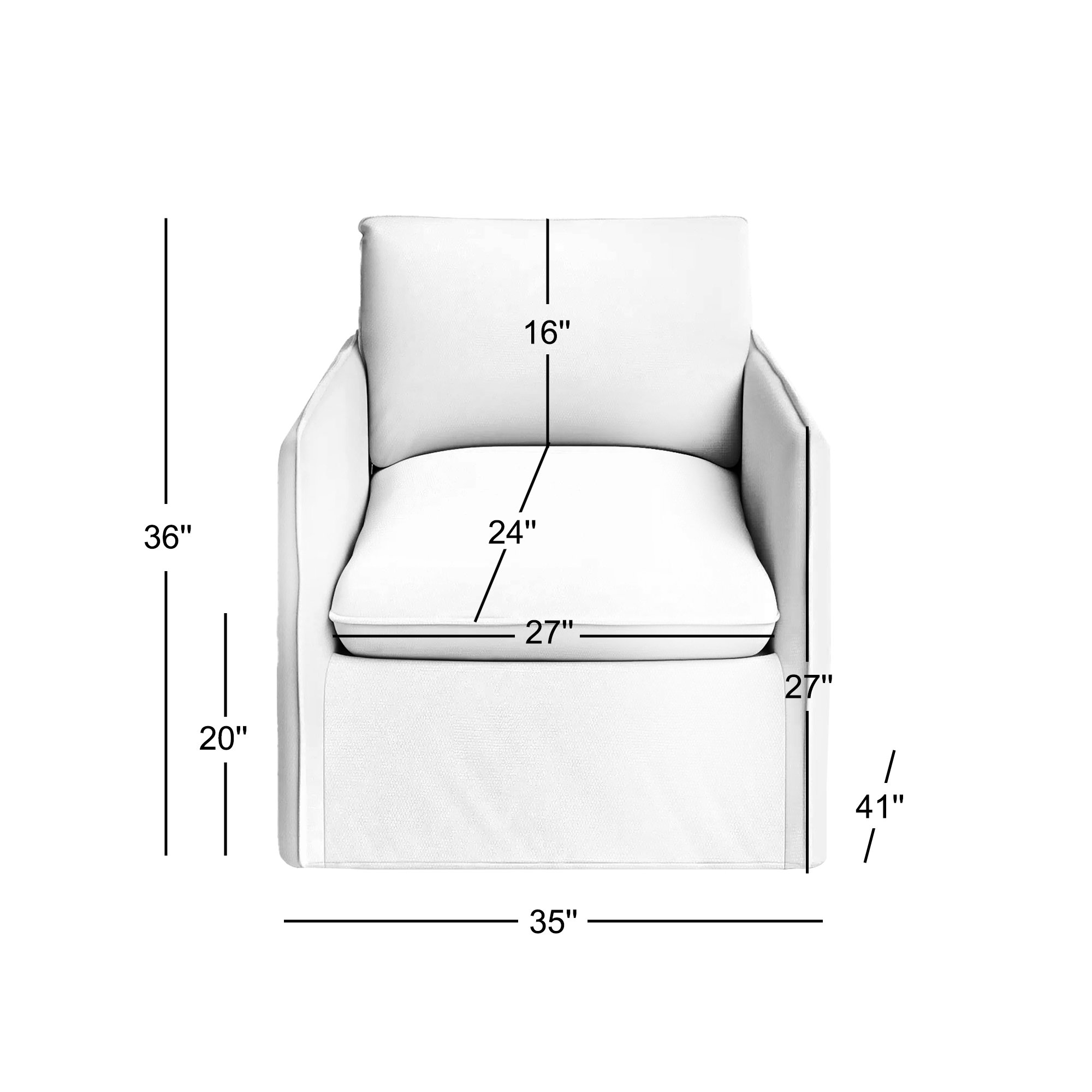 Bellatrix Slipcovered Armchair, Drusky Ivory Sustain® Basketweave